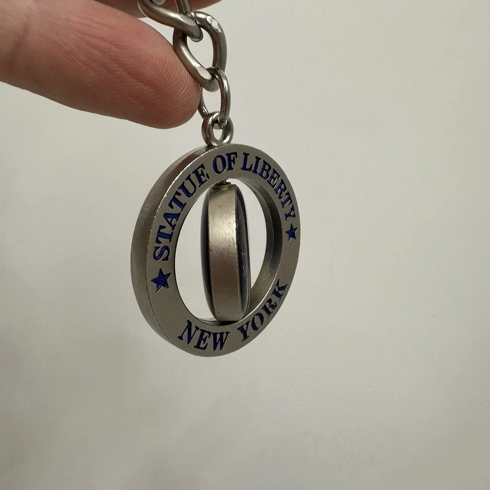 Statue Of Liberty New York NY‎ Chrome Rotating Key Chain Keychain Souvenir Torch
